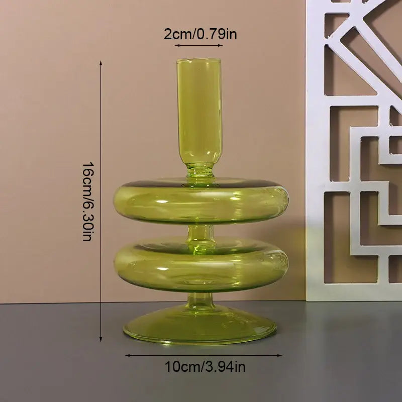 Stylish translucent colored glass vase living room candle holder