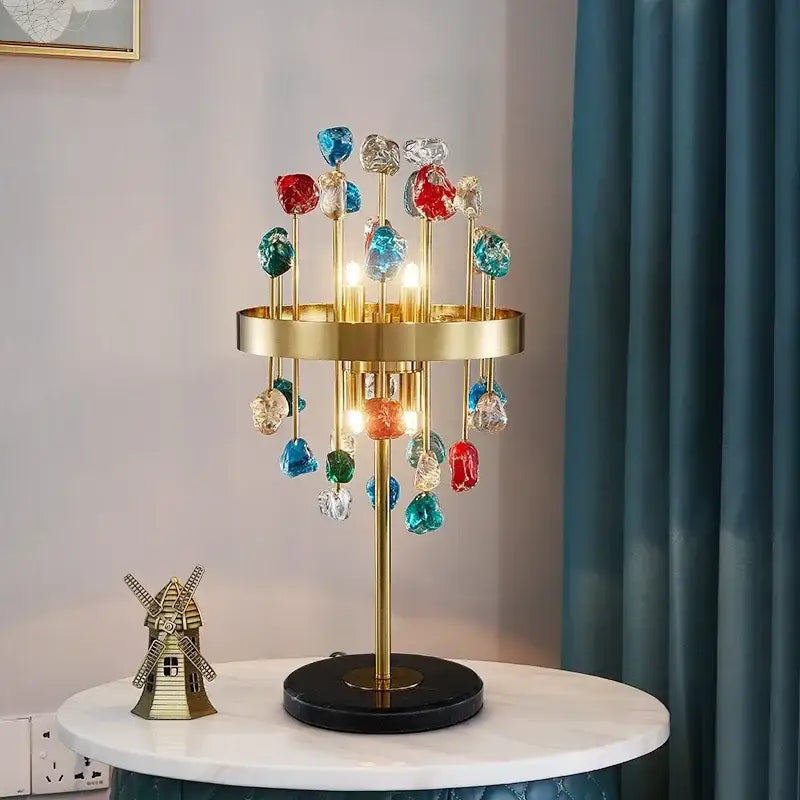 Decorbites colorful crystal chandelier dining room pendant light