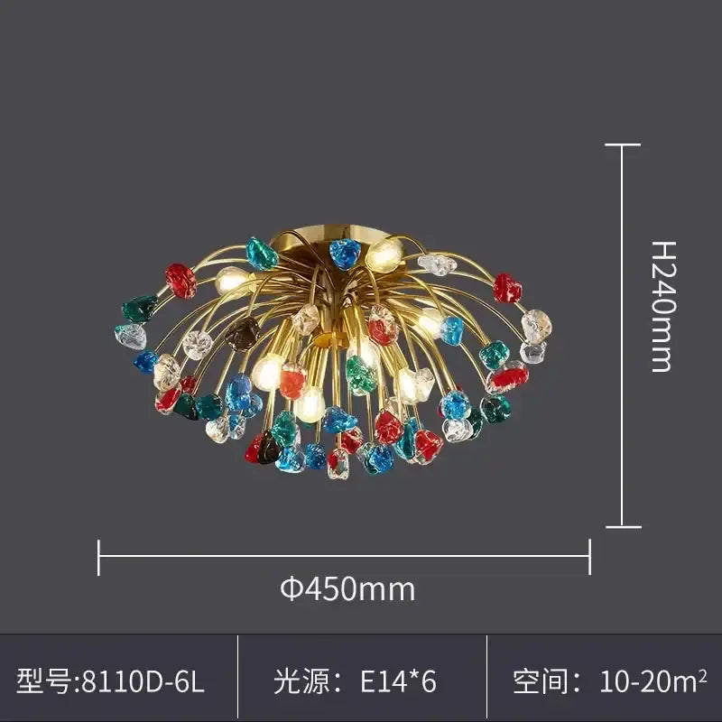 Decorbites colorful crystal chandelier dining room pendant light
