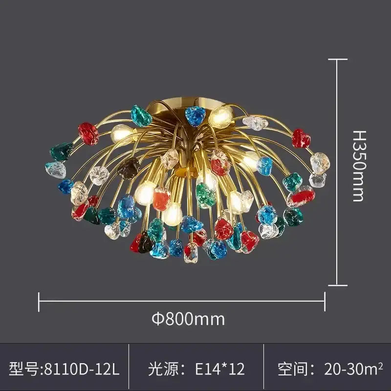 Decorbites colorful crystal chandelier dining room pendant light