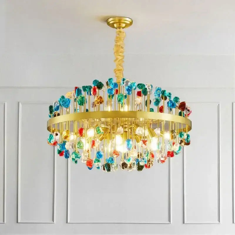 Decorbites colorful crystal chandelier dining room pendant light