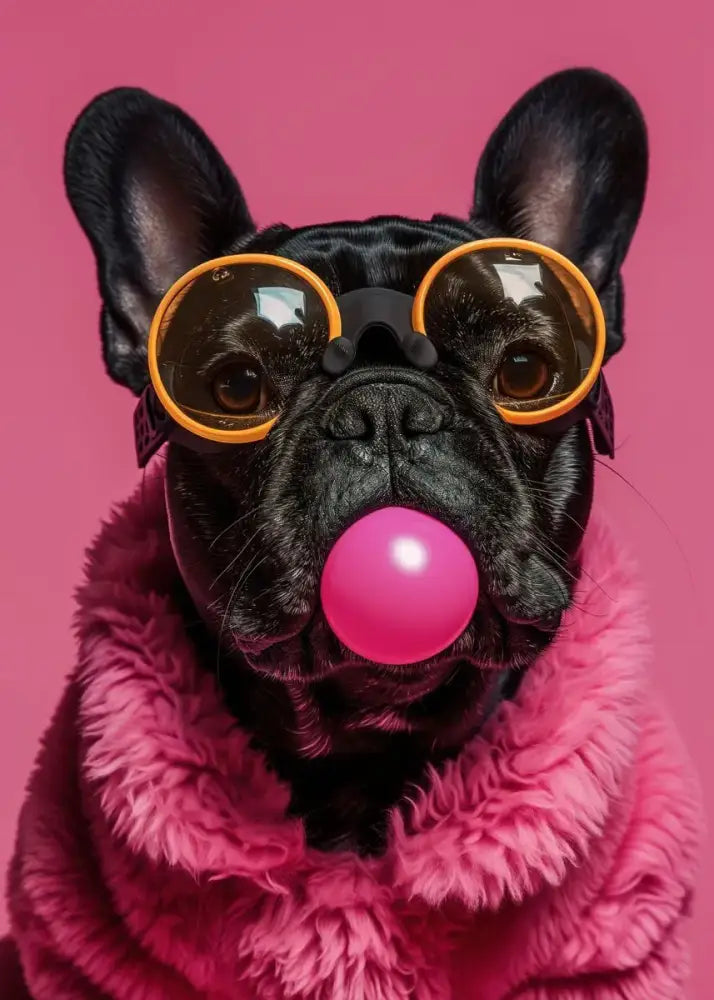 Vibrant colorful dog sunglasses canvas wall art living room decor