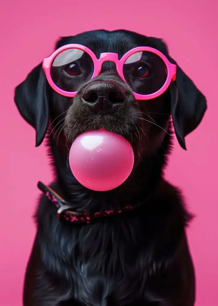 Vibrant colorful dog sunglasses canvas wall art living room decor