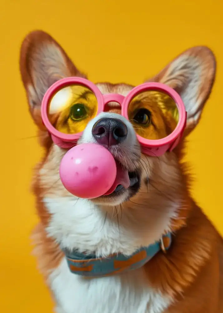 Vibrant colorful dog sunglasses canvas wall art living room decor