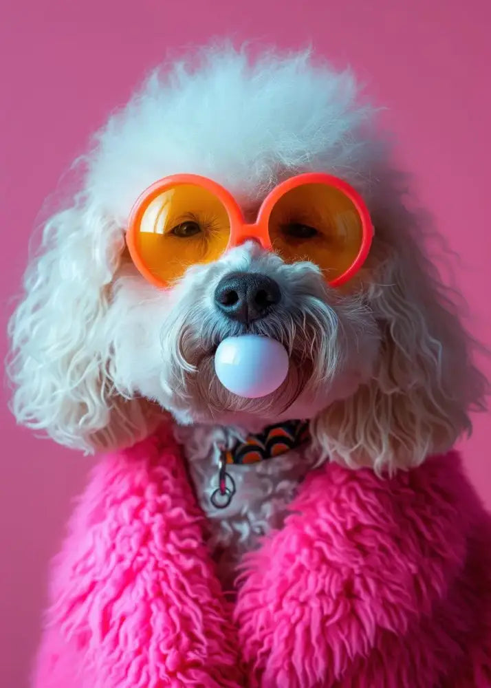 Vibrant colorful dog sunglasses canvas wall art living room decor