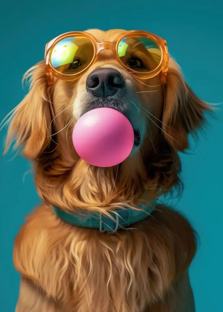 Vibrant colorful dog sunglasses canvas wall art living room decor