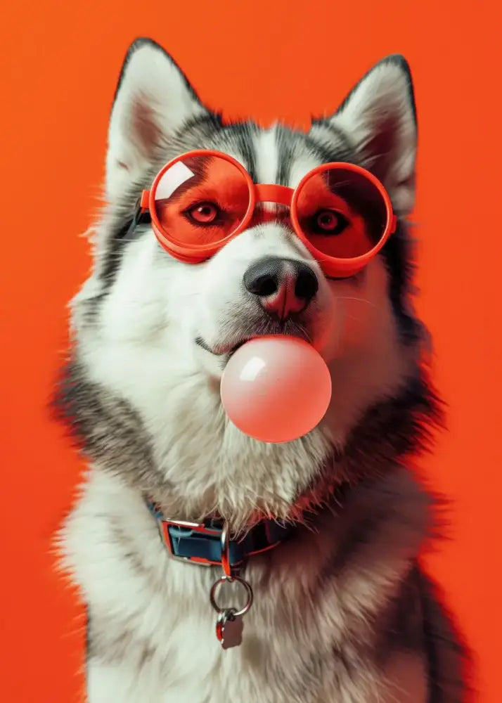 Vibrant colorful dog sunglasses canvas wall art living room decor