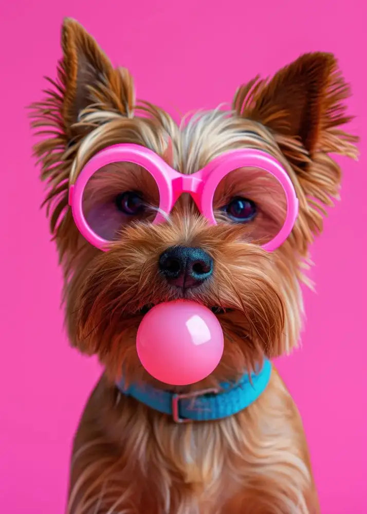 Vibrant colorful dog sunglasses canvas wall art living room decor