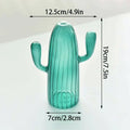 Green glass cactus vase set living room home decor