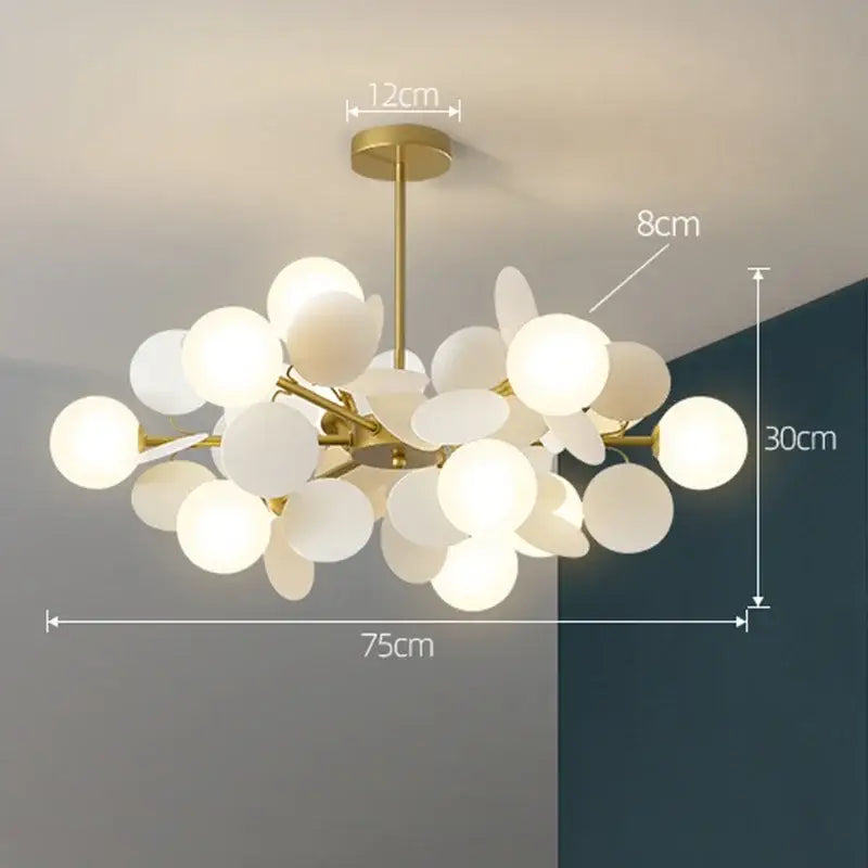 Modern brass colorful led branch chandelier living room light
