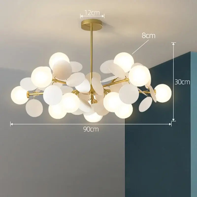 Modern brass colorful led branch chandelier living room light