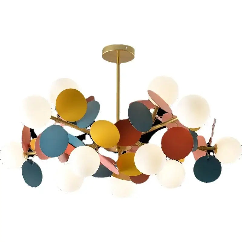 Modern brass colorful led branch chandelier living room light