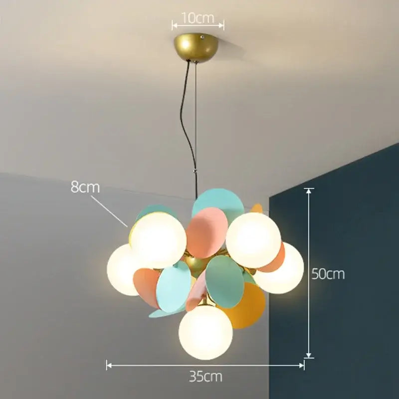Modern brass colorful led branch chandelier living room light