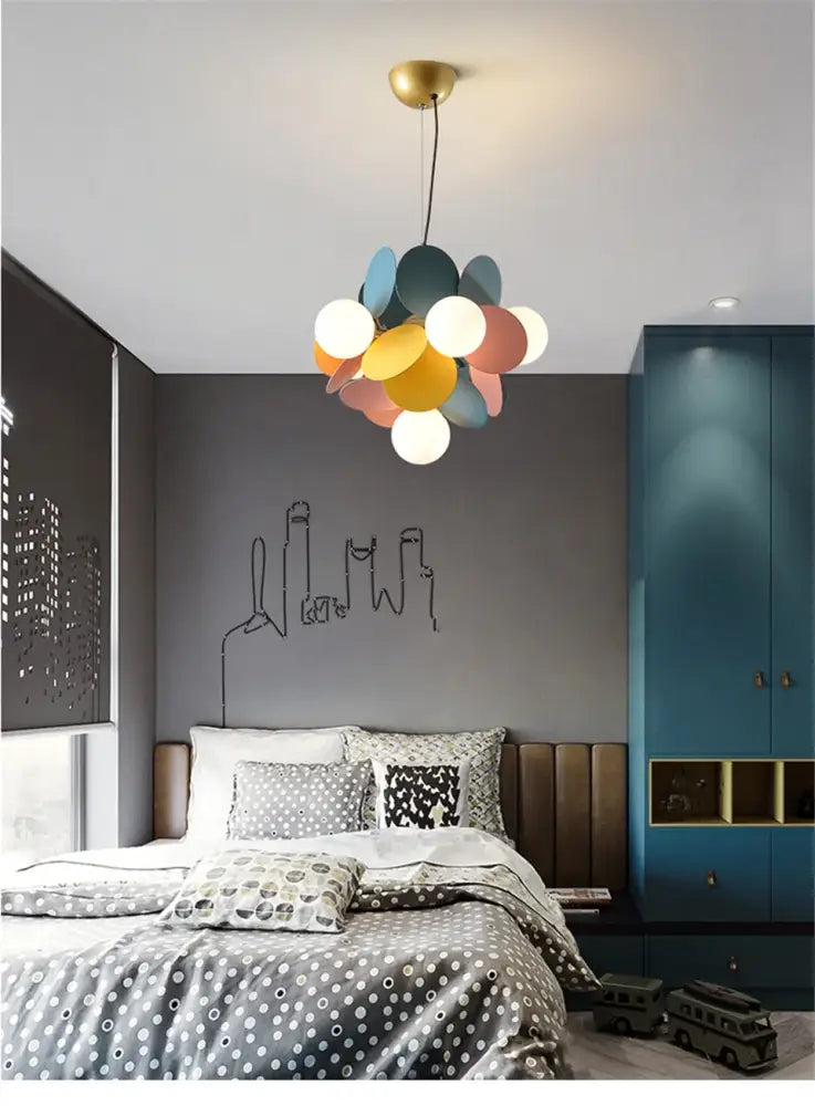 Modern brass colorful led branch chandelier living room light