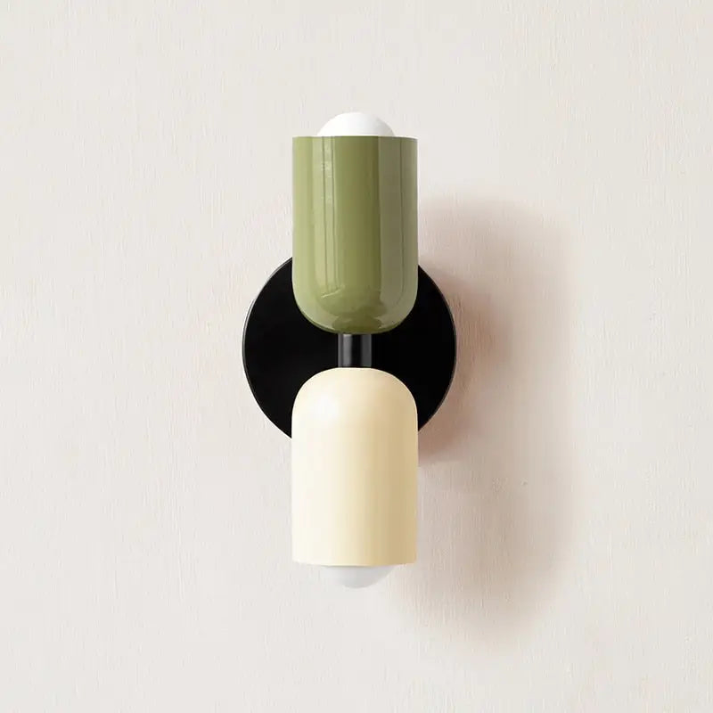 Modern olive & cream wall sconce bedroom light
