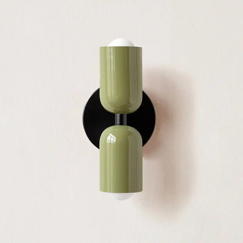 Modern olive & cream wall sconce bedroom light