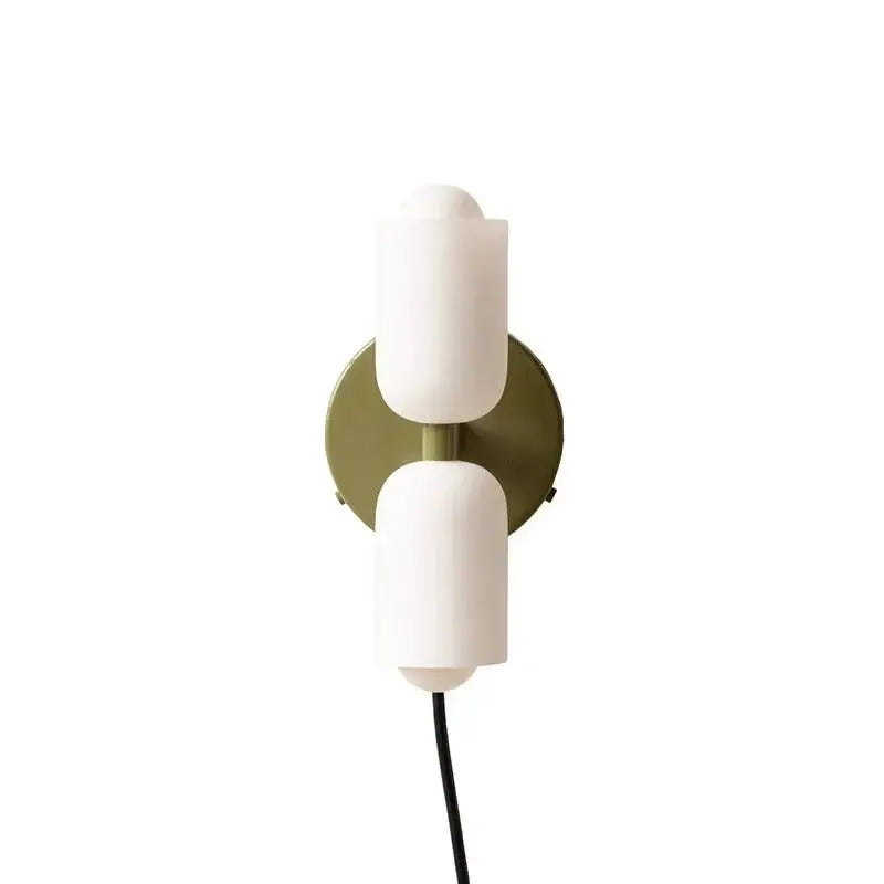 Modern olive & cream wall sconce bedroom light
