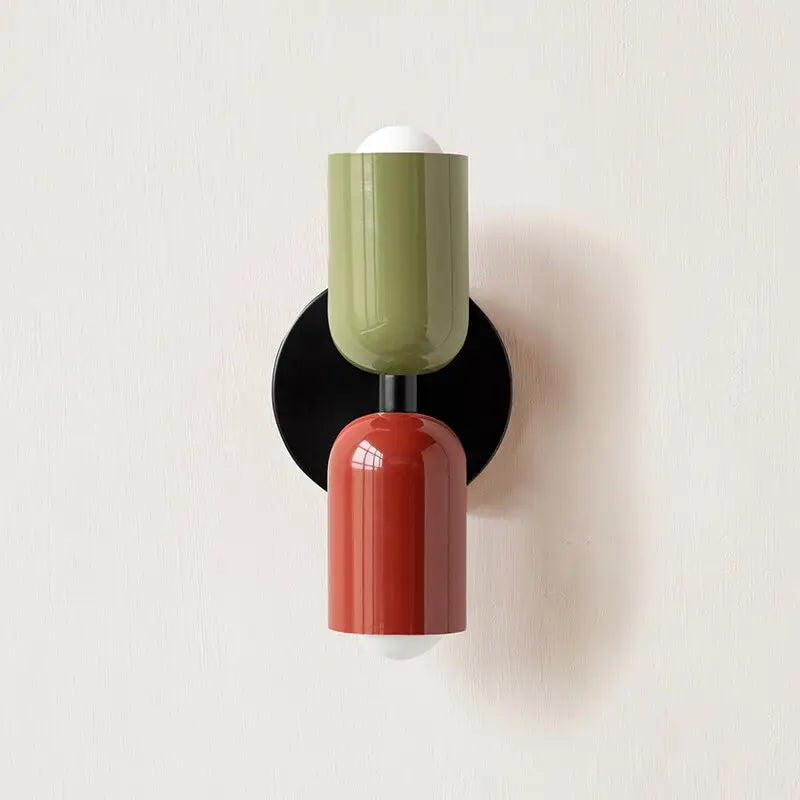 Modern olive & cream wall sconce bedroom light