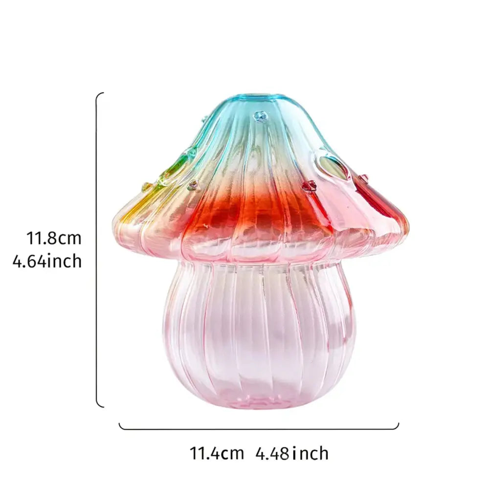 Rainbow gradient glass mushroom vase living room colorful home decor