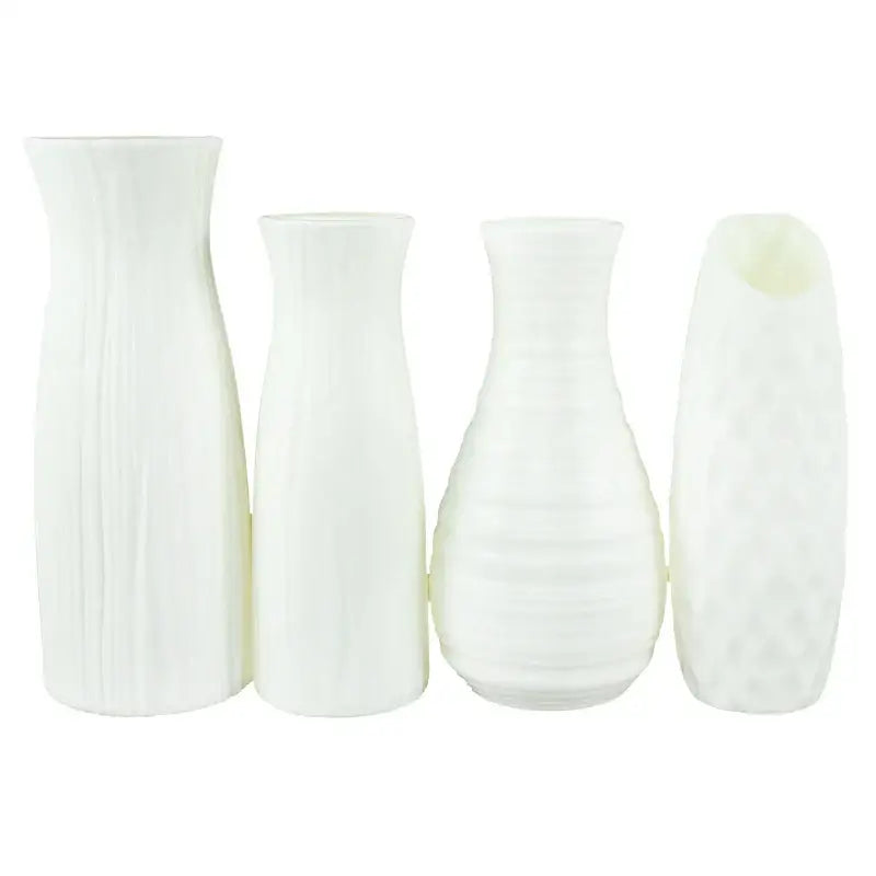 Modern pink & white faceted flower vase for living room home decor