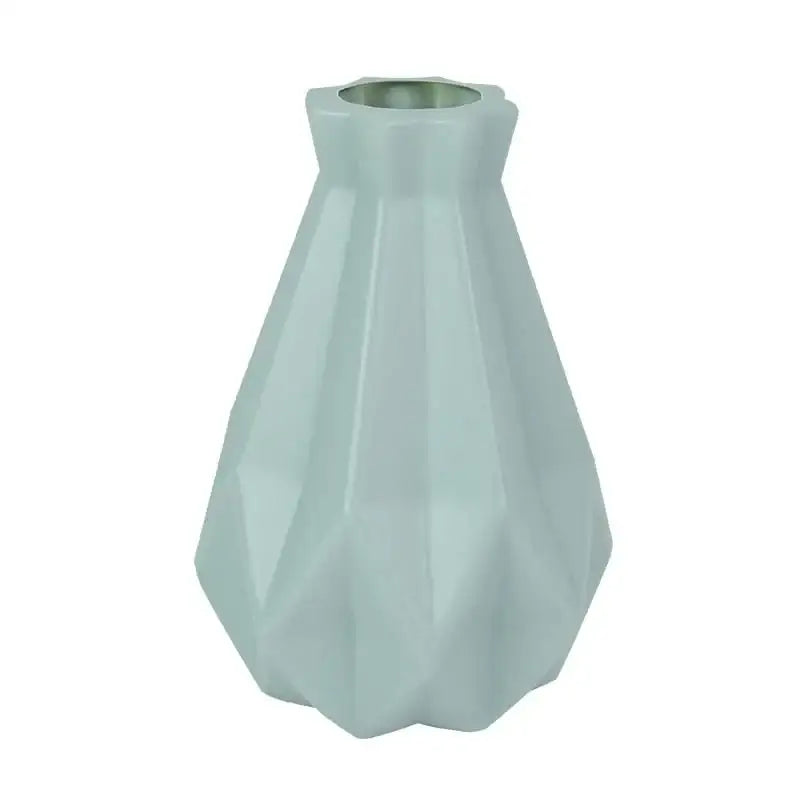 Modern pink & white faceted flower vase for living room home decor