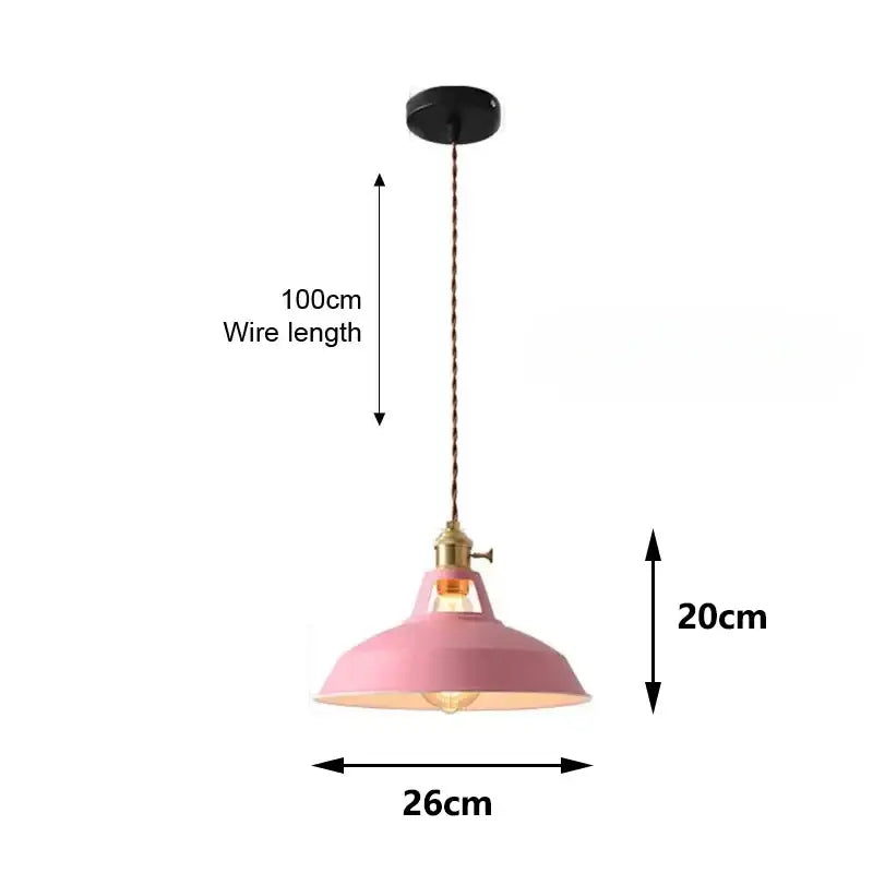 Pastel industrial retro pendant lights kitchen brass hardware