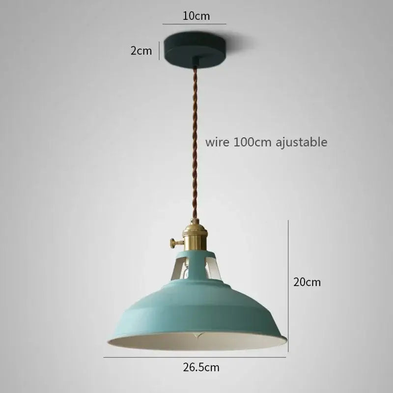 Pastel industrial retro pendant lights kitchen brass hardware
