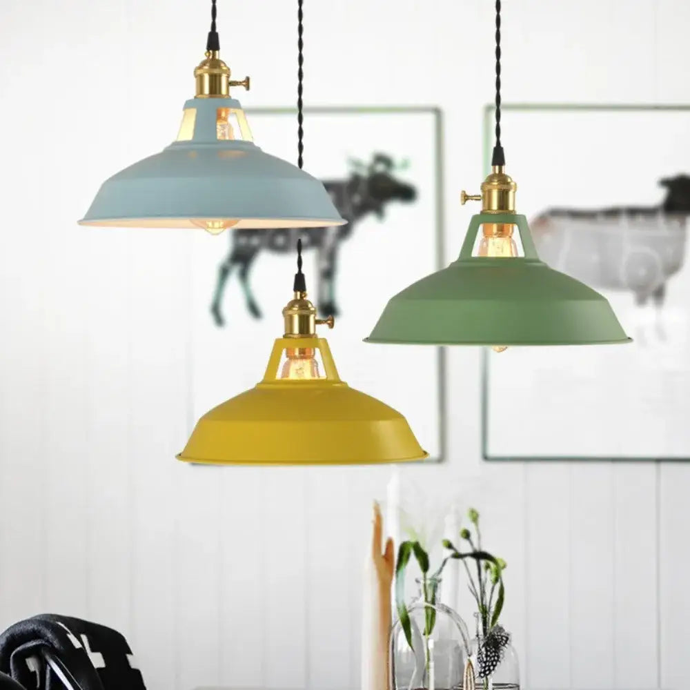 Pastel industrial retro pendant lights kitchen brass hardware