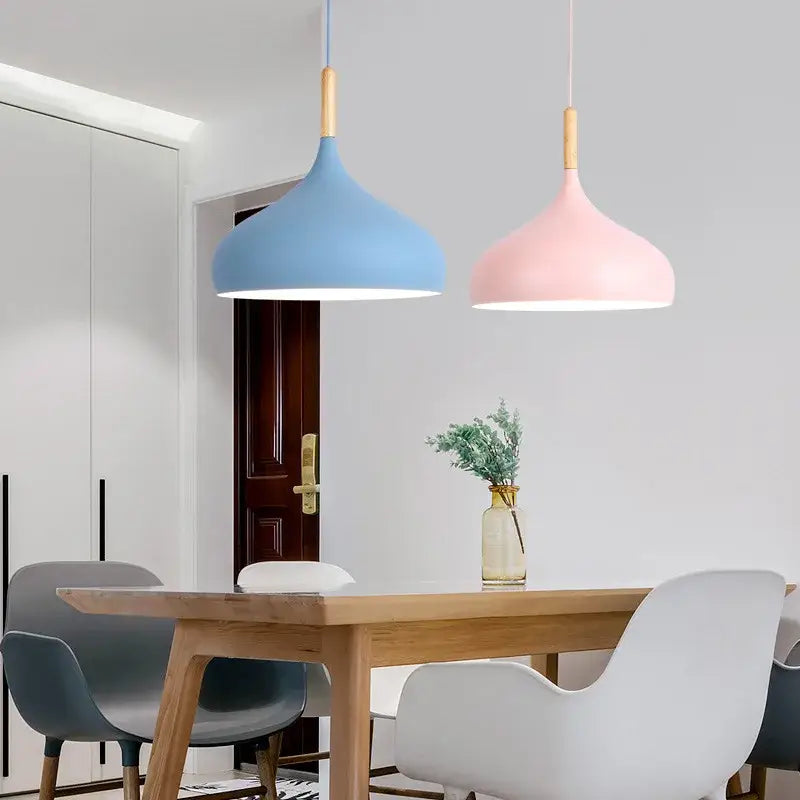 Pastel industrial retro pendant lights kitchen brass hardware