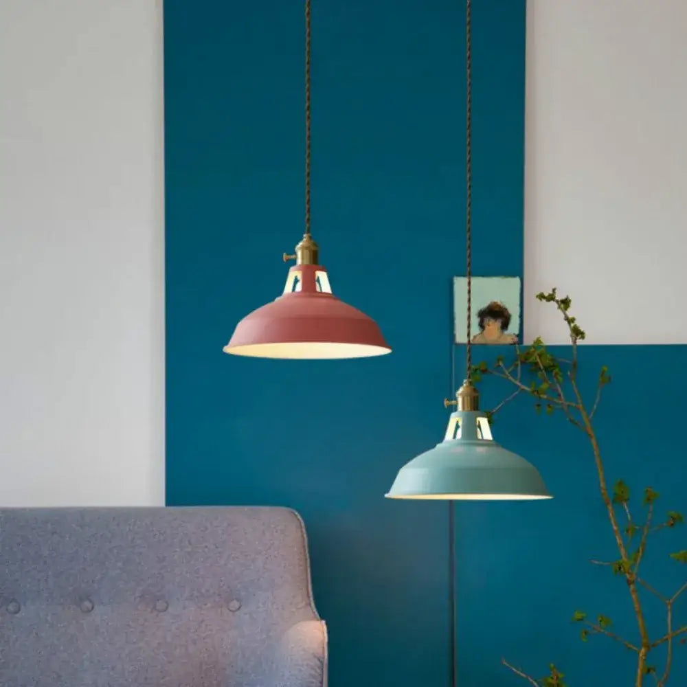 Pastel industrial retro pendant lights kitchen brass hardware