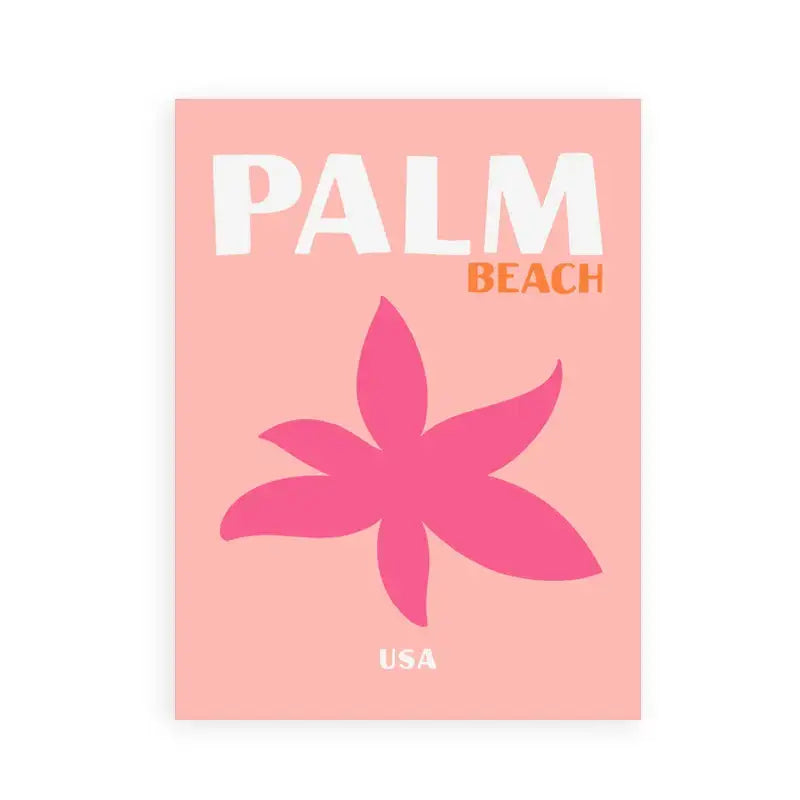 Colorful pink and yellow ibiza travel poster bedroom wall art