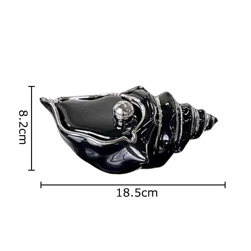 Decorbites conch ashtray silver and white ceramic living room decor