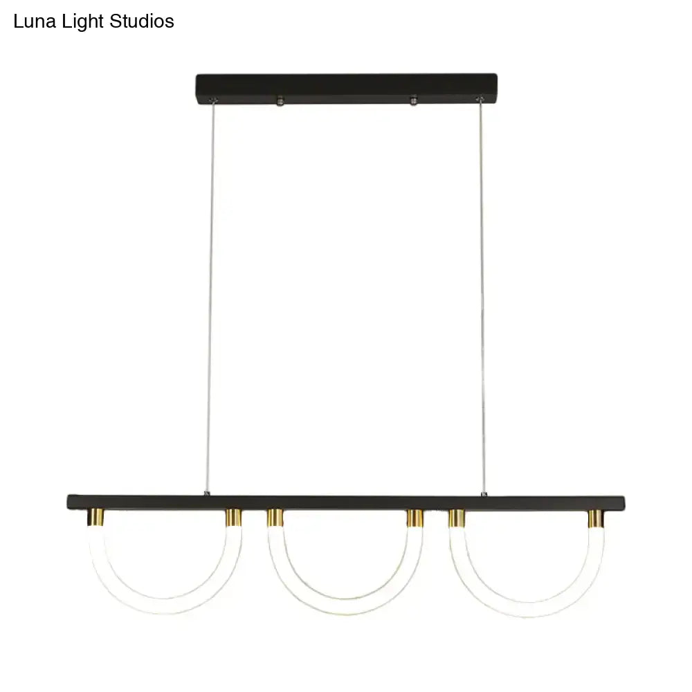 Contemporary black & gold 3-light island lamp – kitchen pendant