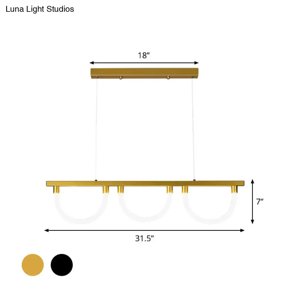 Contemporary black & gold 3-light island lamp – kitchen pendant