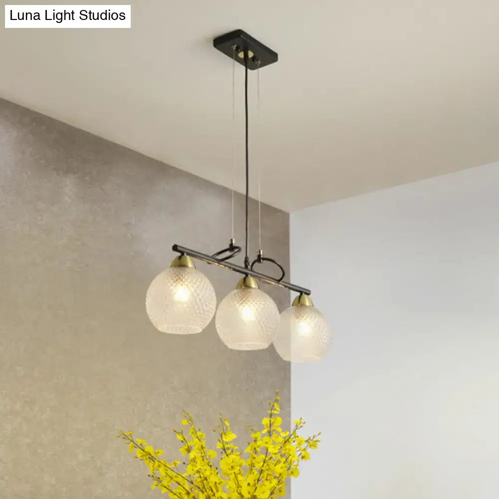 Modern black and brass pendant light kit – dining hall glass globes