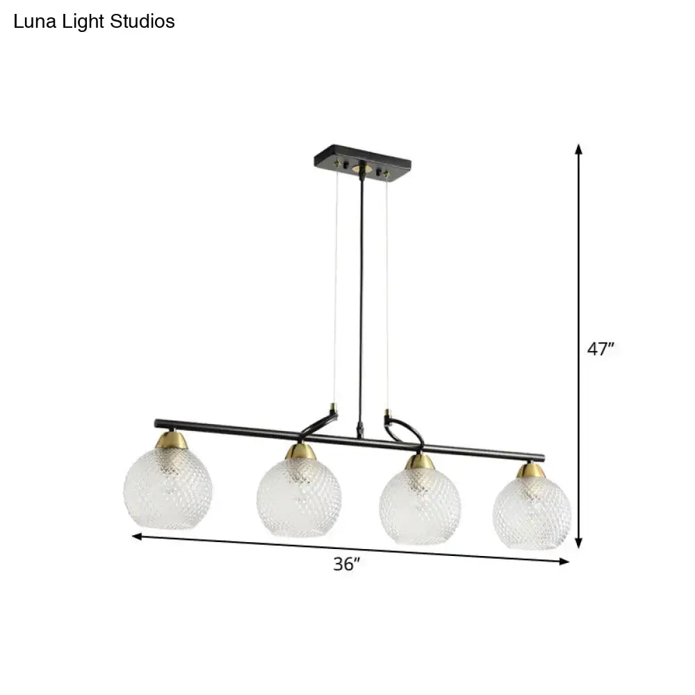 Modern black and brass pendant light kit – dining hall glass globes