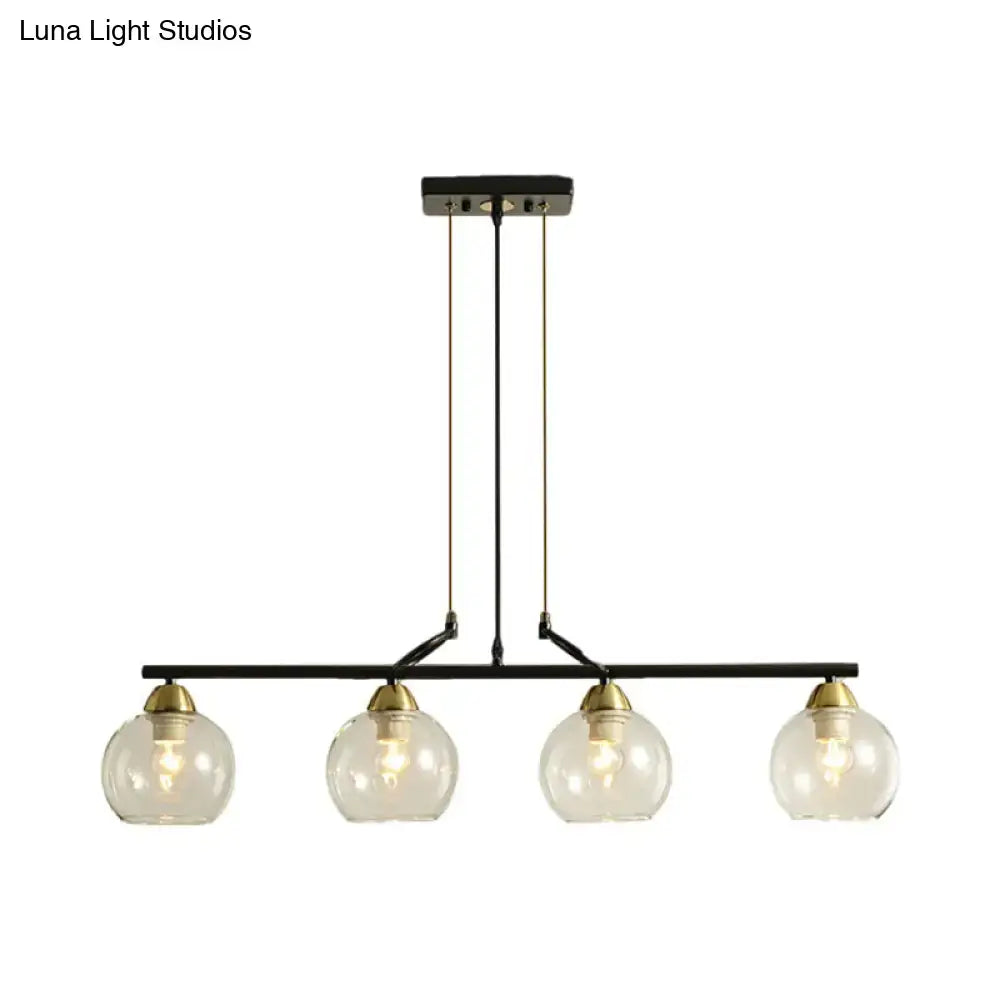 Modern black and brass pendant light kit – dining hall glass globes