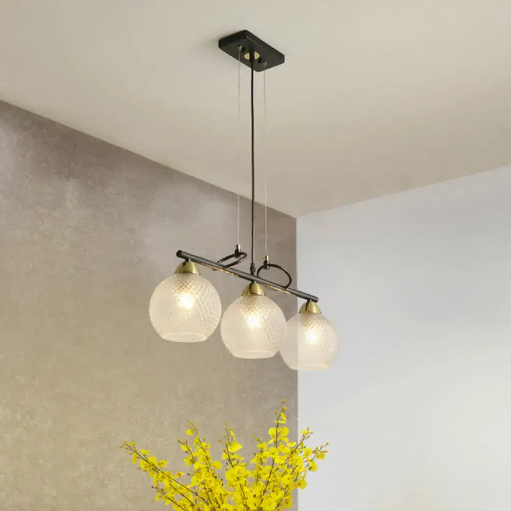 Modern black and brass pendant light kit – dining hall glass globes