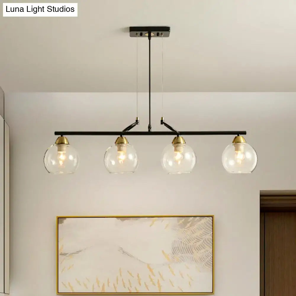 Modern black and brass pendant light kit – dining hall glass globes