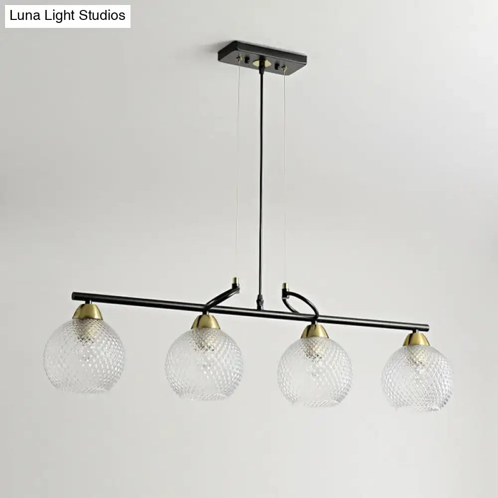 Modern black and brass pendant light kit – dining hall glass globes