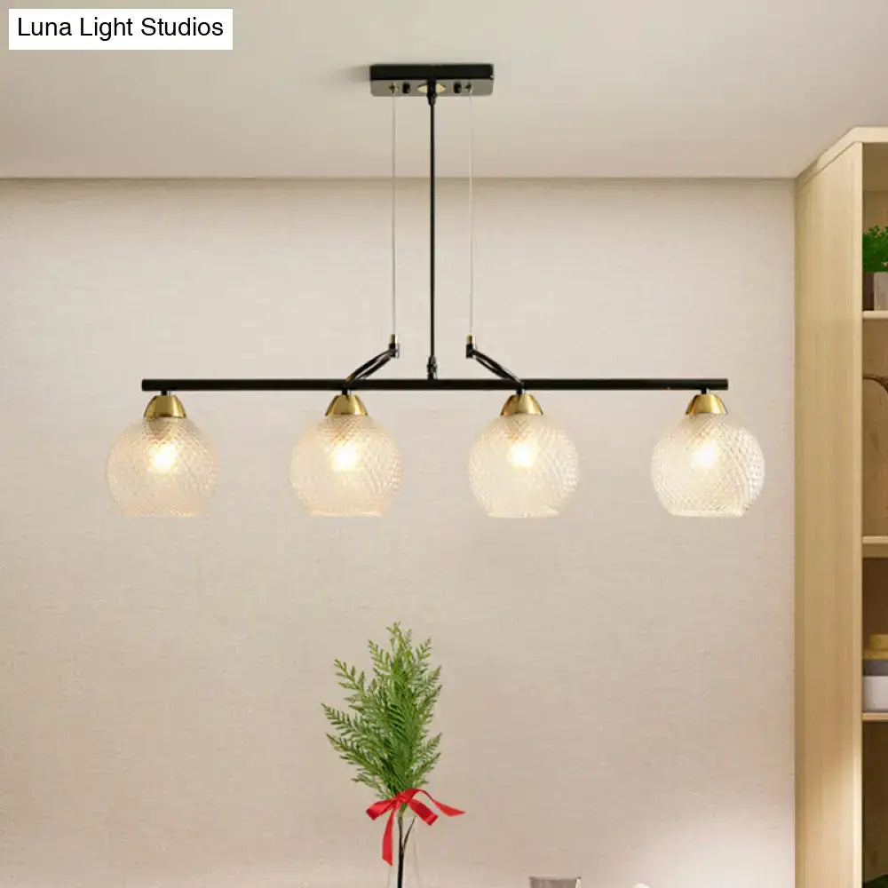 Modern black and brass pendant light kit – dining hall glass globes
