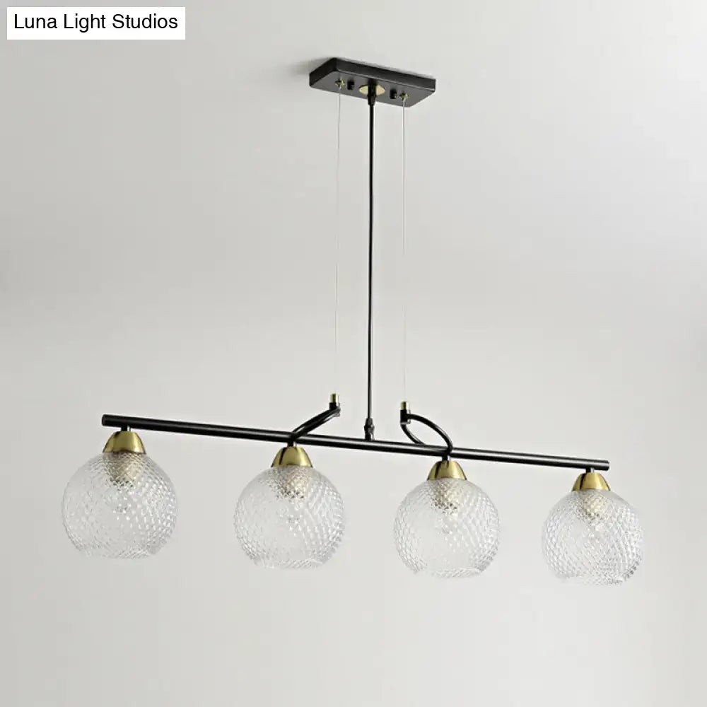 Modern black and brass pendant light kit – dining hall glass globes