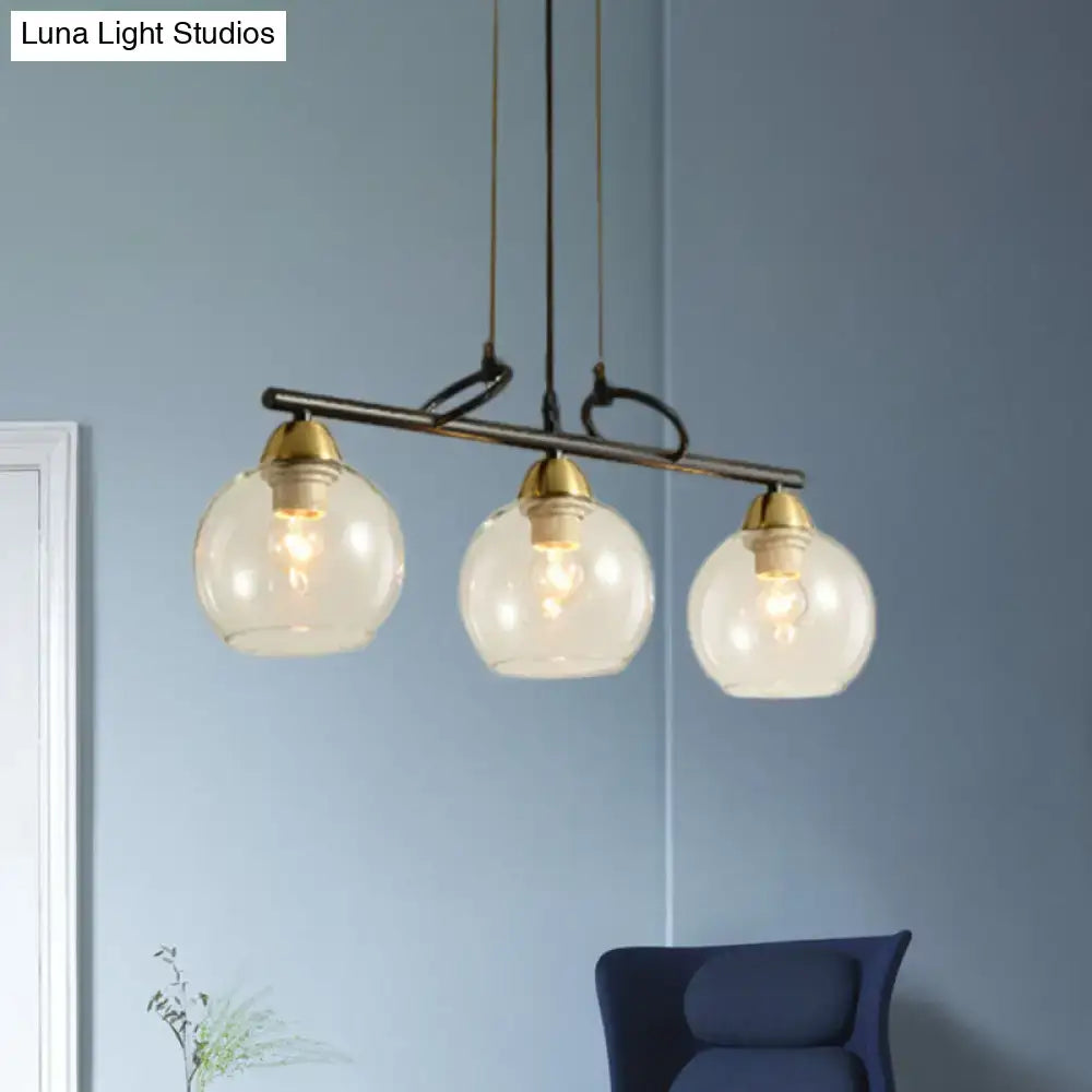 Modern black and brass pendant light kit – dining hall glass globes