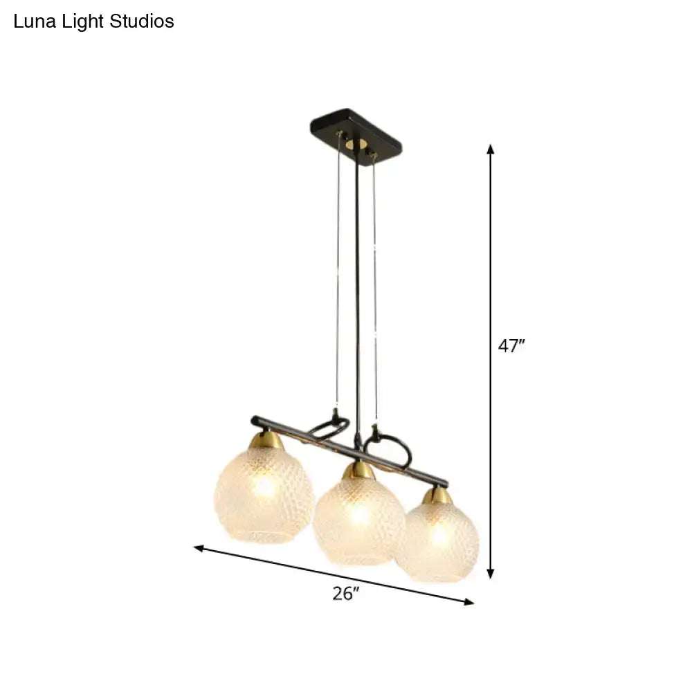 Modern black and brass pendant light kit – dining hall glass globes