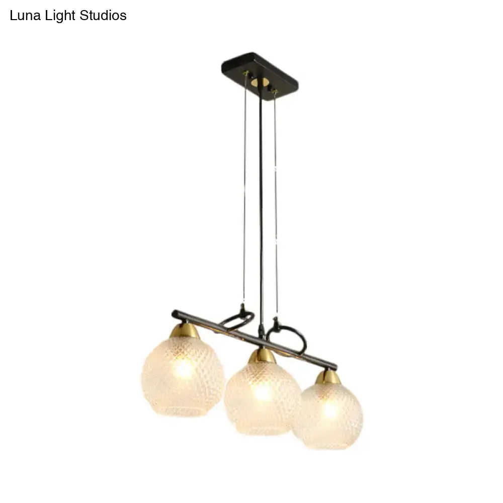 Modern black and brass pendant light kit – dining hall glass globes