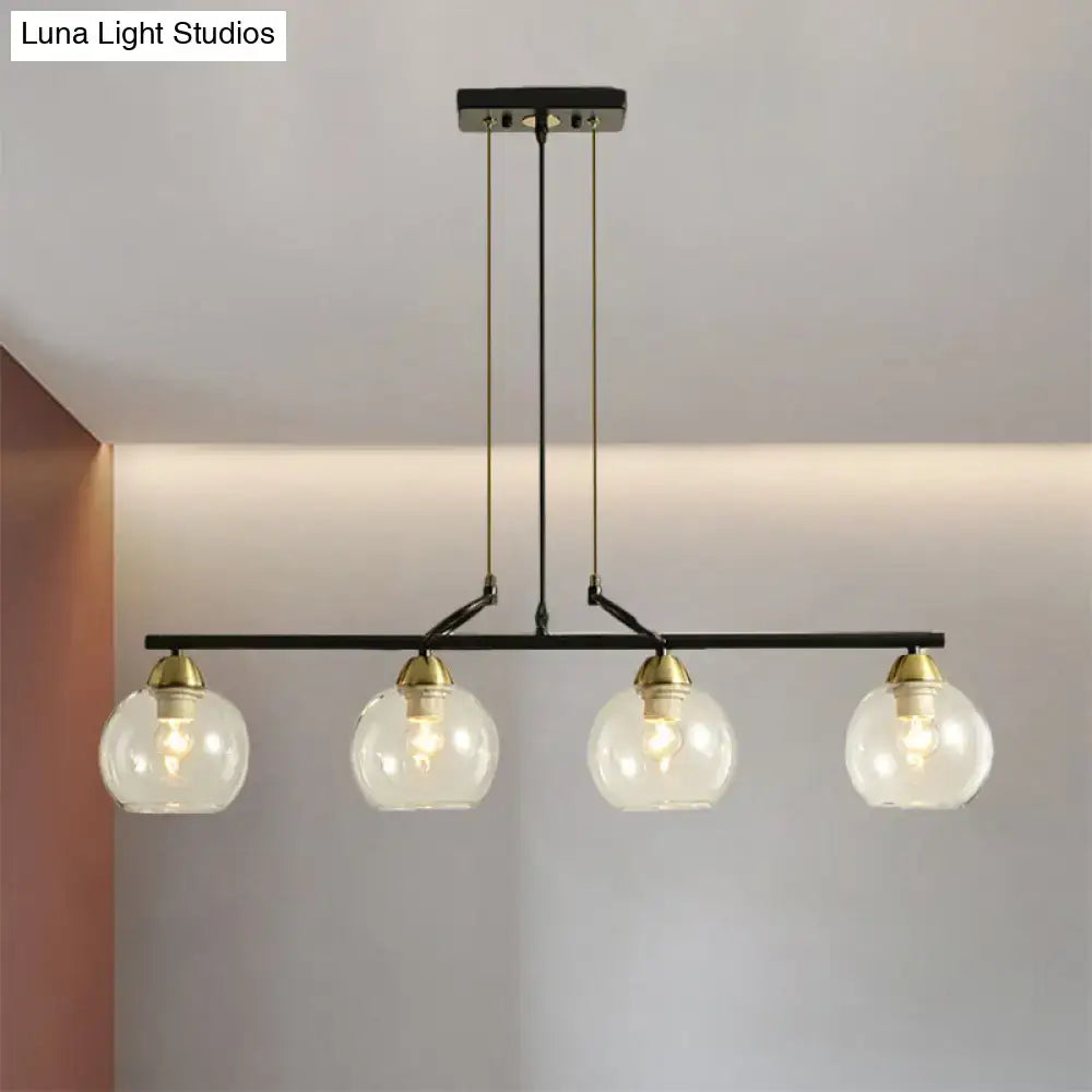 Modern black and brass pendant light kit – dining hall glass globes