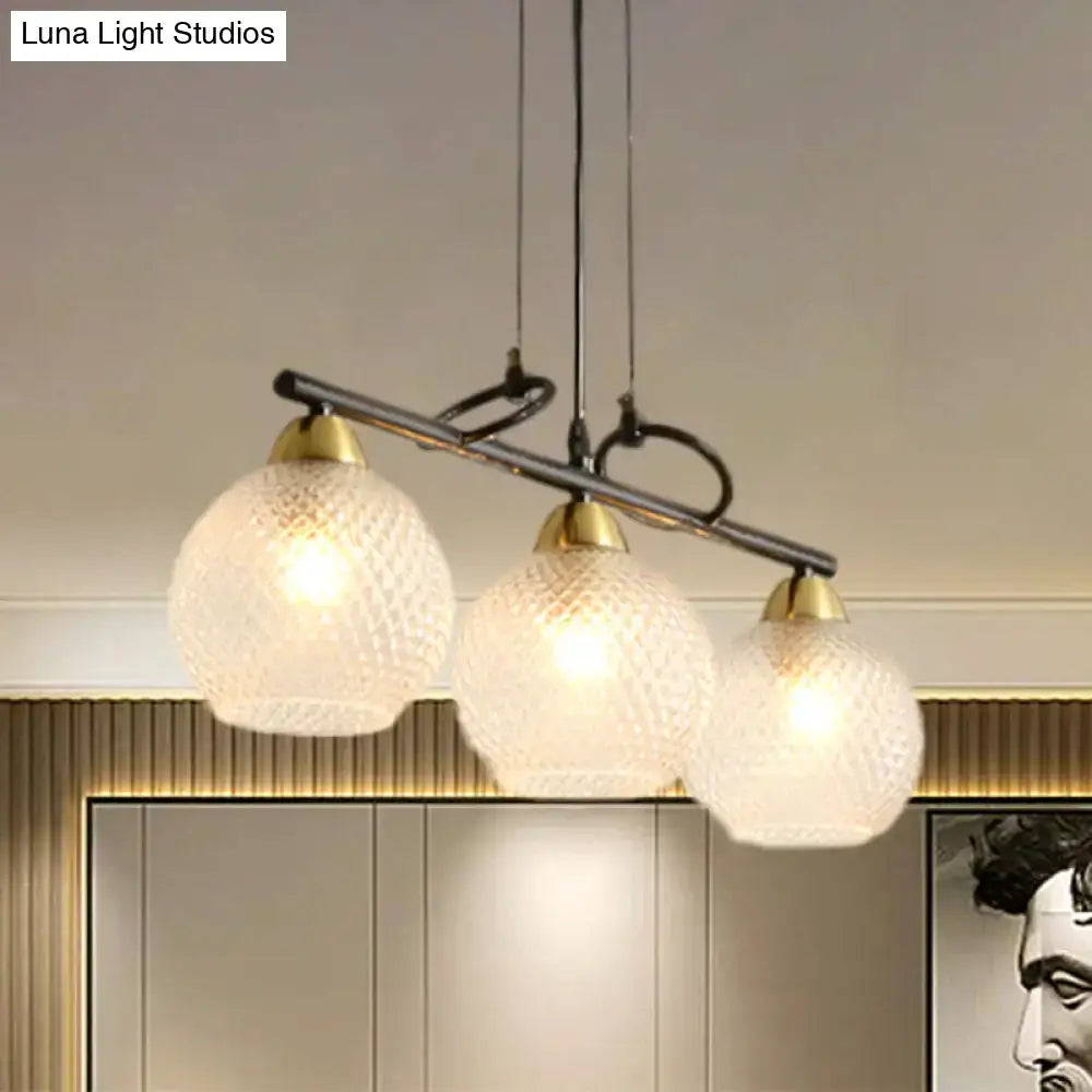 Modern black and brass pendant light kit – dining hall glass globes