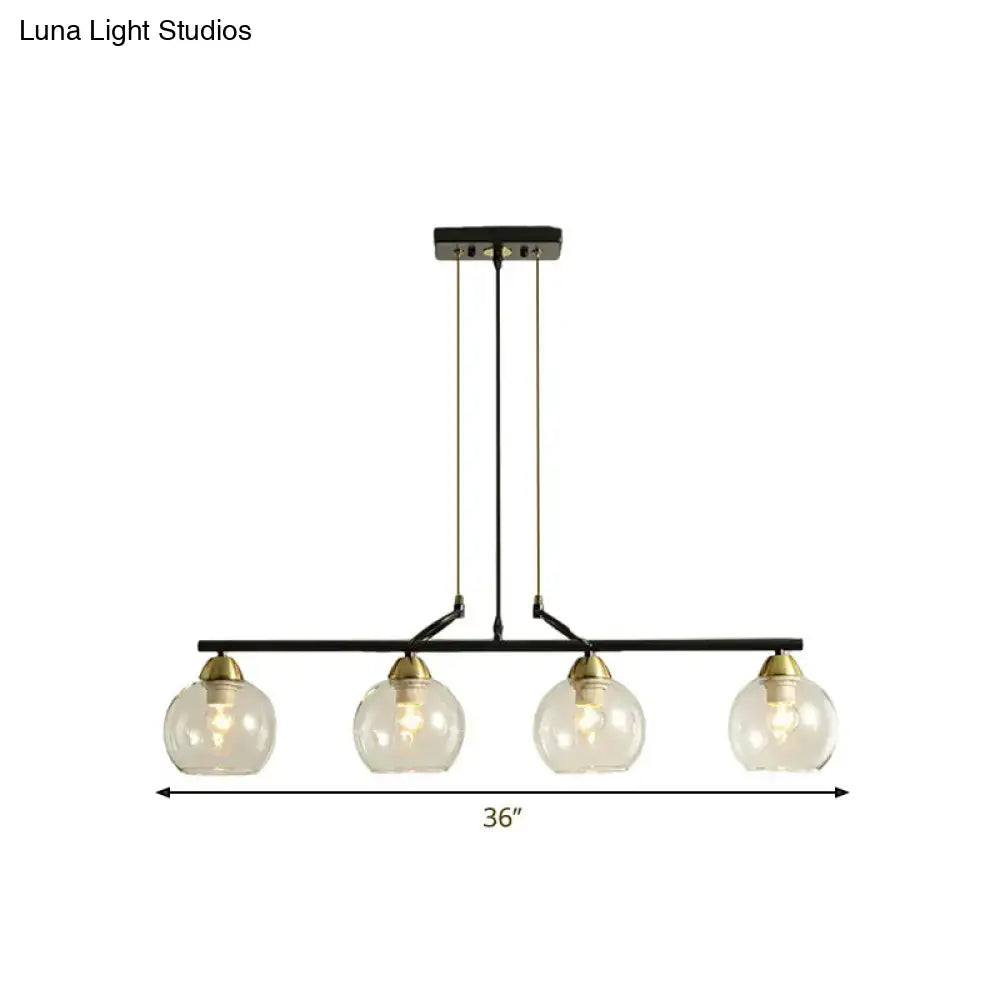 Modern black and brass pendant light kit – dining hall glass globes