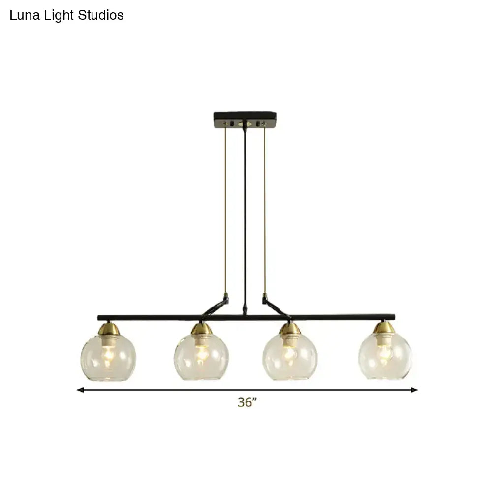 Modern black and brass pendant light kit – dining hall glass globes