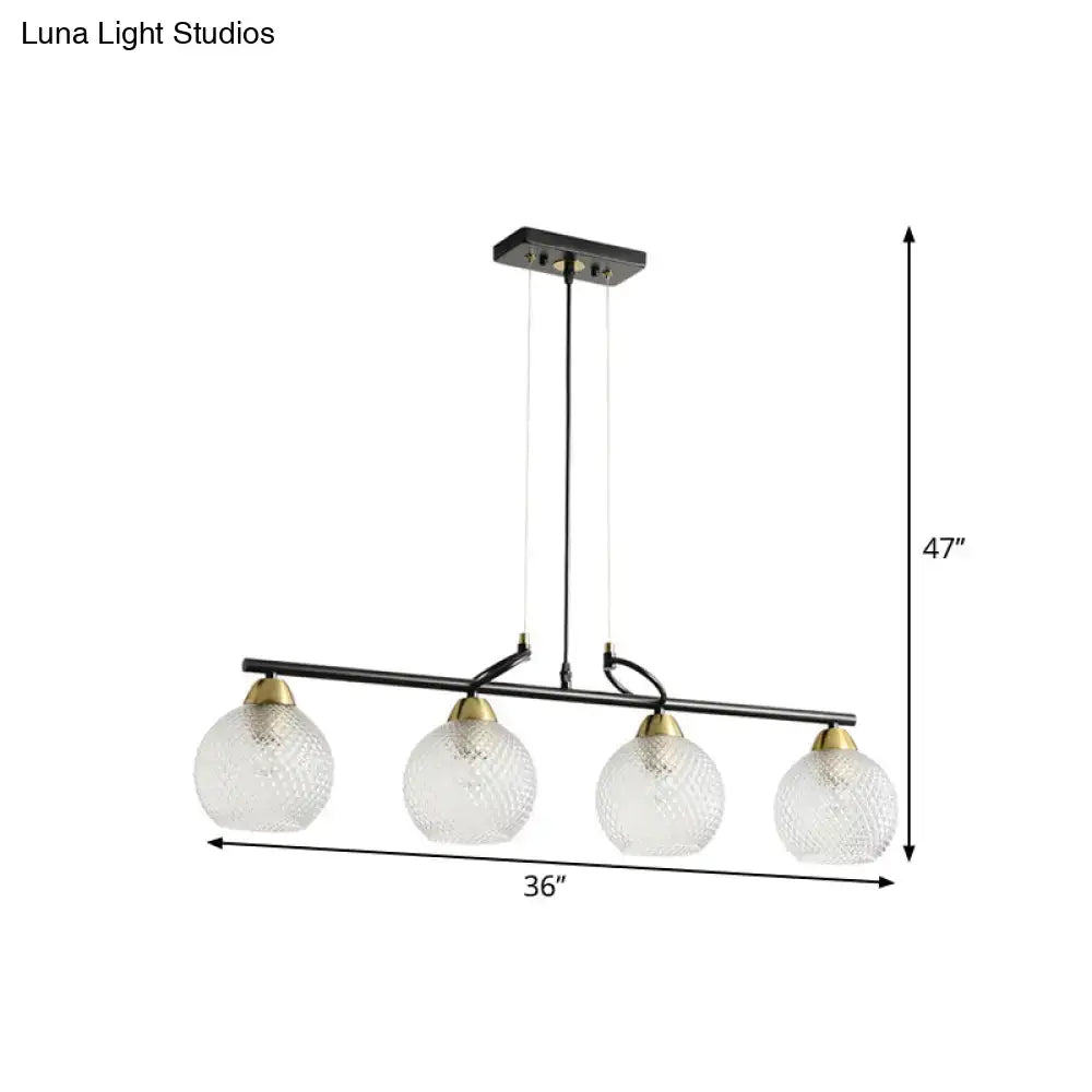 Modern black and brass pendant light kit – dining hall glass globes